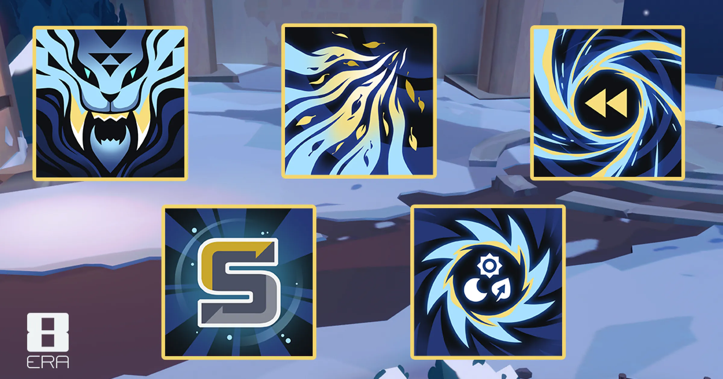 Ability icons for Bai Hu featuring a white tiger and elemental attacks.